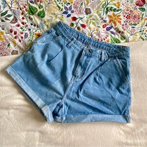 SHEIN XL high-waisted denim shorts